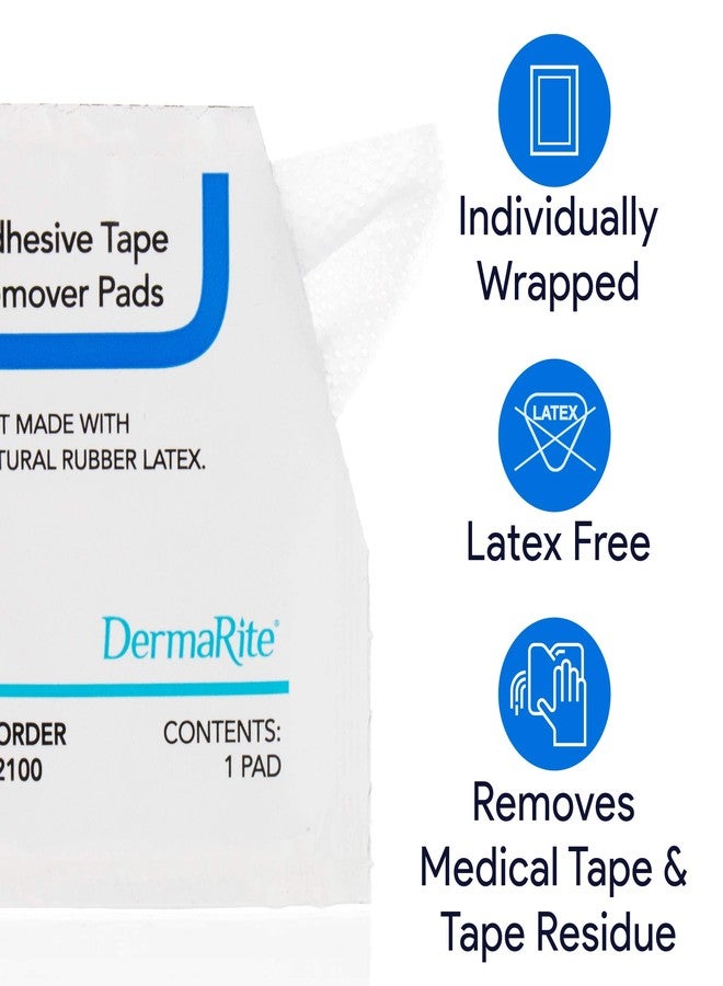 DermaRite Adhesive Tape Remover Pads - 200 Pack- Individually Wrapped Sterile Wipes - Removes Medical Adhesive Tape and Residue from Skin - Non Irritating - Latex Free - 100 Per Box - Image 3